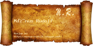 Mónus Rudolf névjegykártya